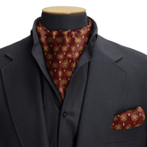 MAROON ECLIPSE SILK CRAVAT & POCKET SQUARE SET